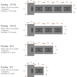 Stół konferencyjny 750x160cm Feniks 13  na 13/15 osób  ( podnoszone monitory )