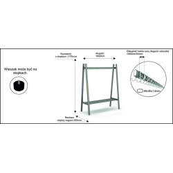 Profesjonalny wieszak Y8 - L1000mm metalik lub czarny